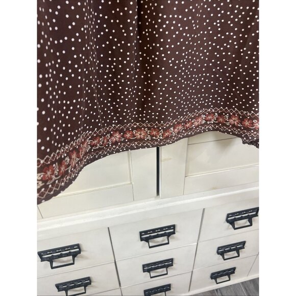 Savanna Jane Polka Dot Floral Embroidered Ruffle Puff Sleeve Top Size Large - Picture 4 of 8